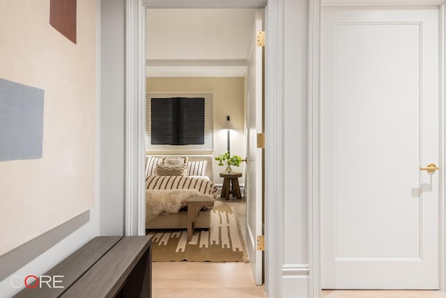 hallway featuring light wood finished floors