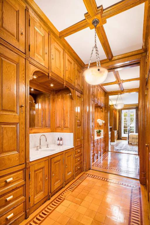 bathroom featuring vanity and hardwood / wood-style flooring