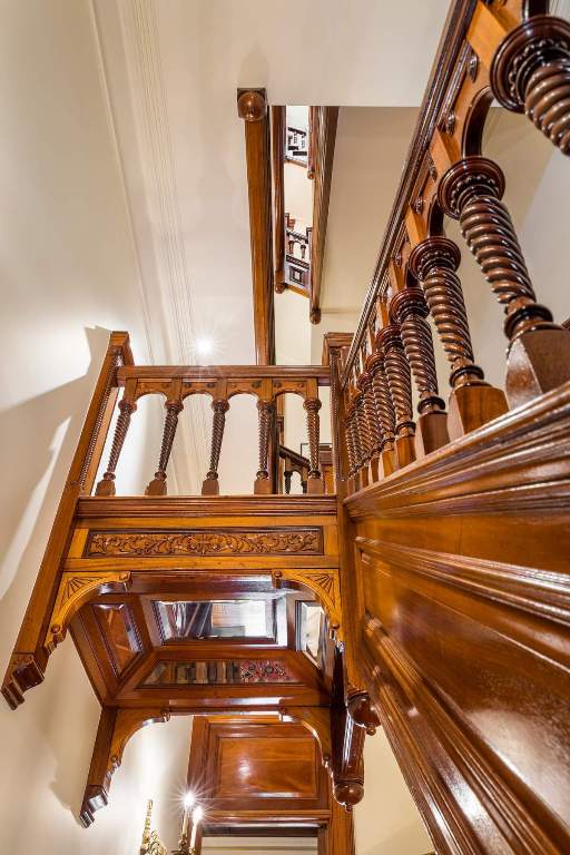 corridor with parquet flooring