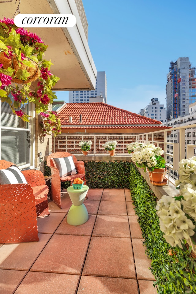 balcony with a city view