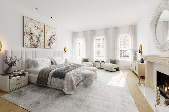 116 E 61st St, New York City, NY 10021 - bedroom with a warm lit fireplace