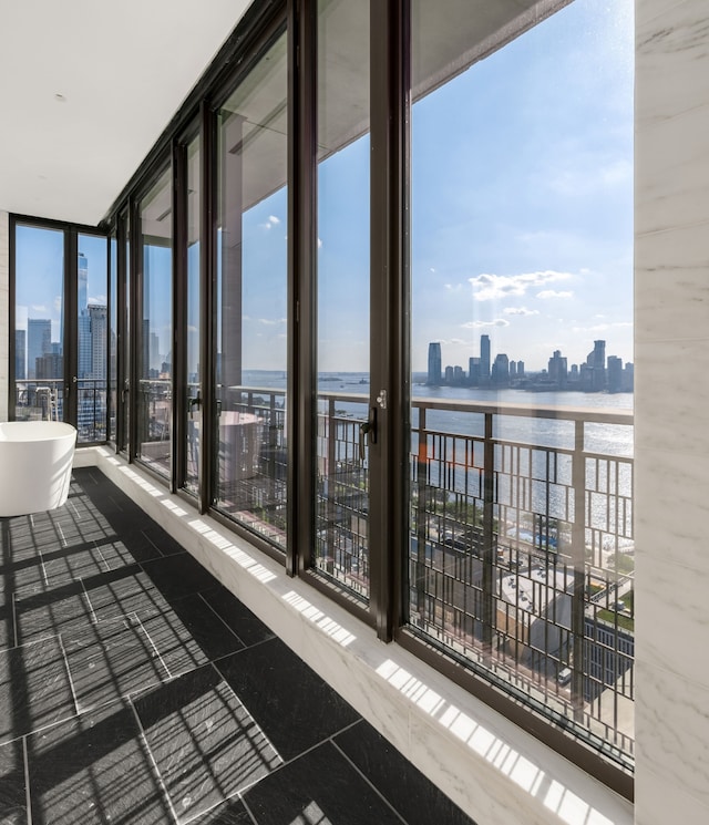 100 Vandam St Unit 20-A, New York City, NY 10013 - balcony with a view of skyline and a water view