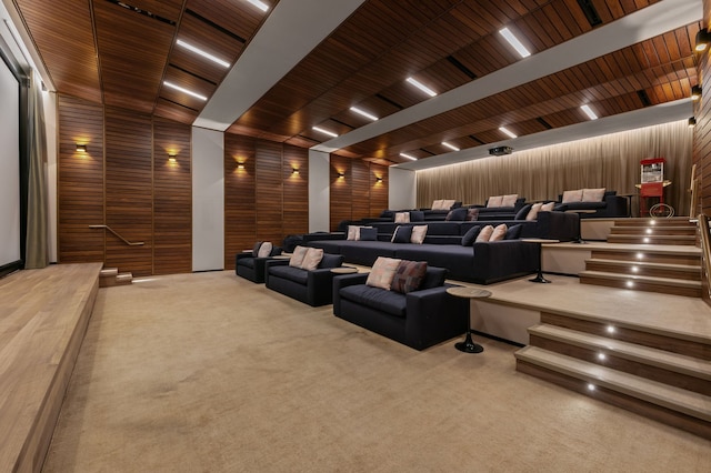 100 Vandam St Unit 20-A, New York City, NY 10013 - cinema room featuring carpet floors and beam ceiling