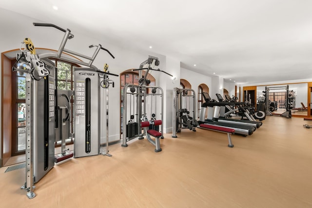 100 Vandam St Unit 20-A, New York City, NY 10013 - exercise room with recessed lighting