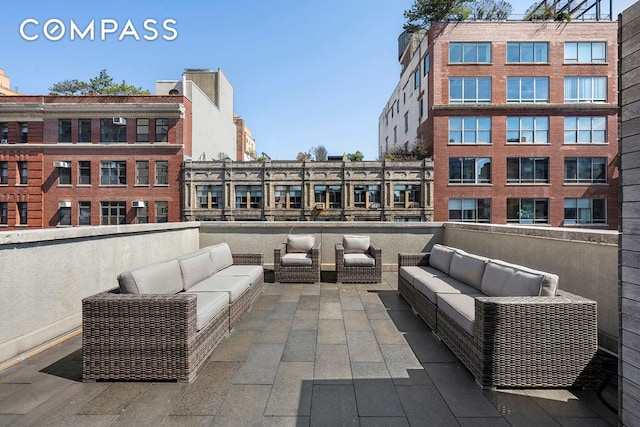 view of patio featuring an outdoor living space