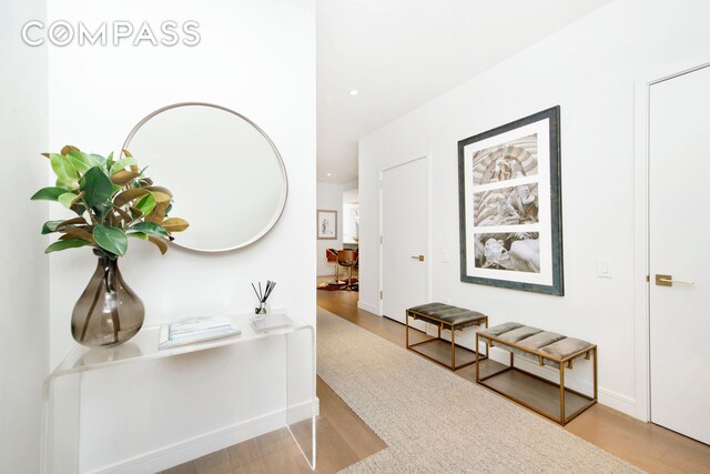 hallway featuring light hardwood / wood-style floors