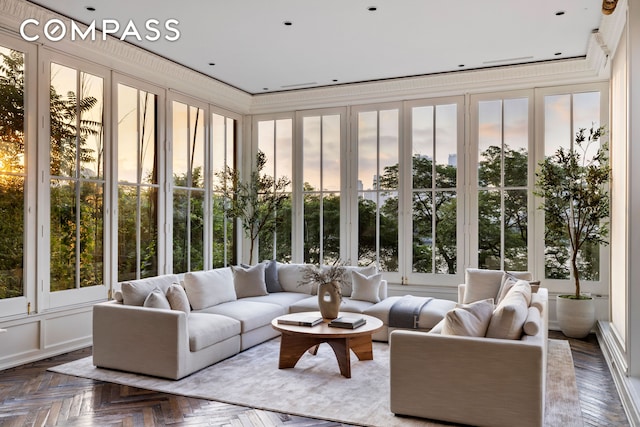 sunroom / solarium with french doors