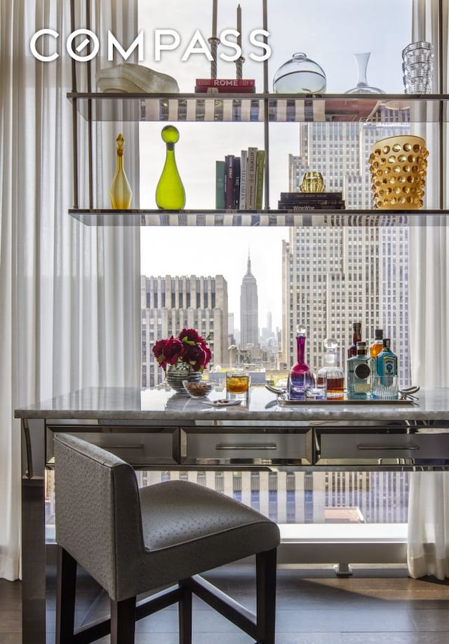bar with a view of city