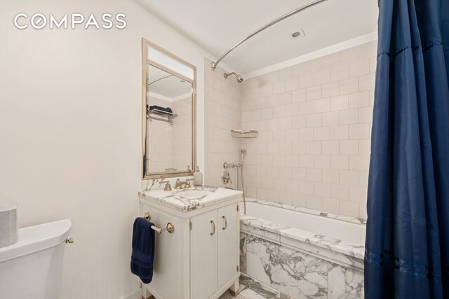 150 W 12th St Unit 3West, New York City, NY 10011 - bathroom featuring a combined bath / shower with marble appearance and vanity