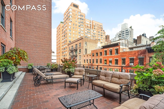 150 W 12th St Unit 3West, New York City, NY 10011 - view of patio / terrace featuring an outdoor hangout area and a city view