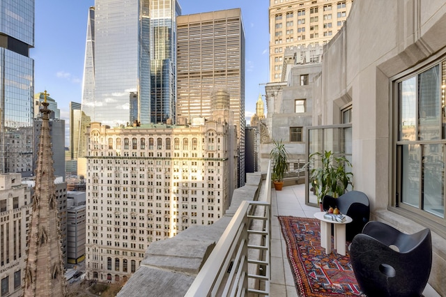 balcony featuring a city view