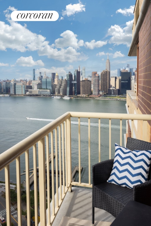 balcony with a water view