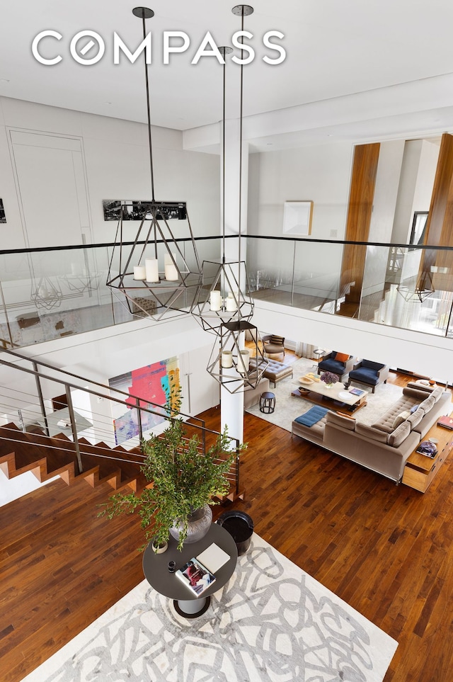 living room featuring hardwood / wood-style floors