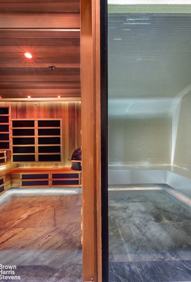 view of sauna
