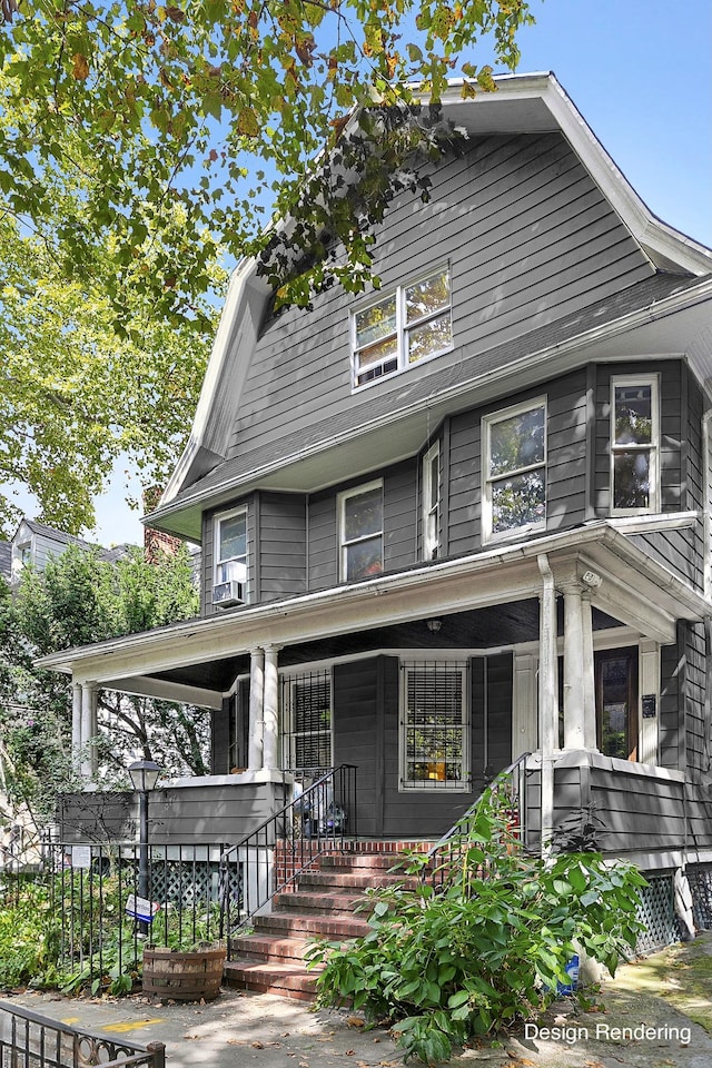 view of front of property featuring a porch