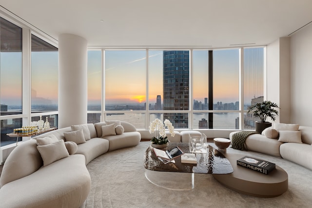 living room with a view of city