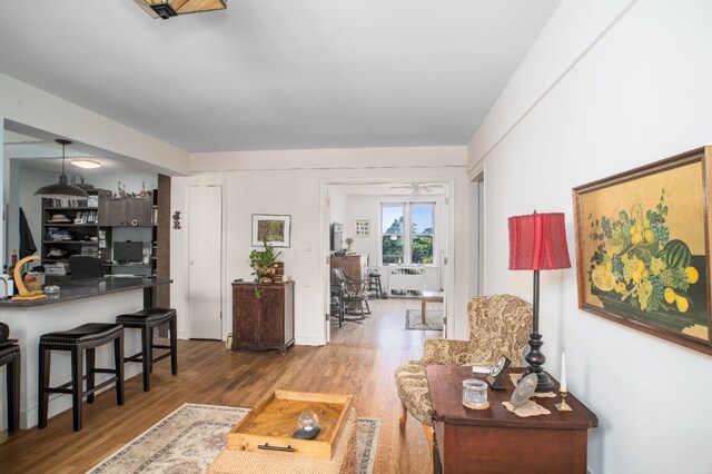5650 Netherland Ave Unit 1A, New York City, NY 10471 - living room featuring radiator and wood finished floors