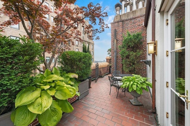 balcony featuring a patio area