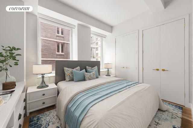 bedroom with wood-type flooring