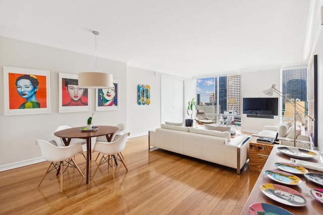 living room with hardwood / wood-style flooring