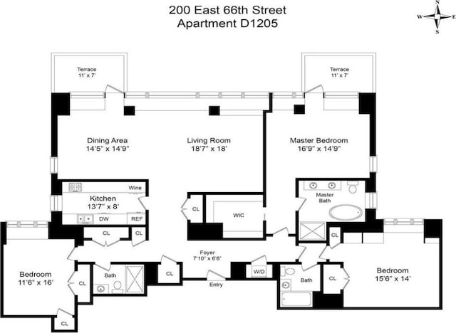 200 E 66th St Unit D1205, New York City NY, 10065, 3 bedrooms, 3 baths condo for sale