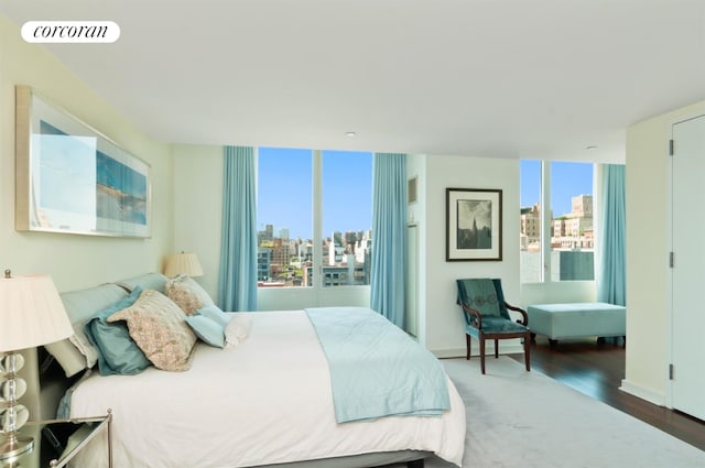 bedroom featuring hardwood / wood-style flooring