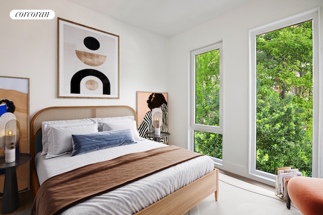 bedroom featuring visible vents