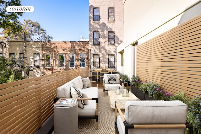 balcony featuring an outdoor hangout area
