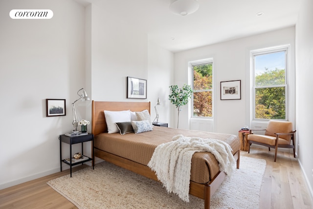 bedroom featuring light hardwood / wood-style flooring