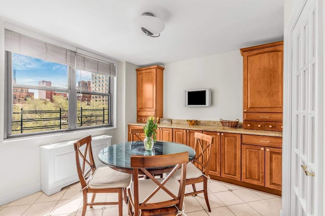 view of tiled dining space