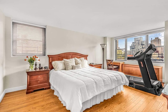 bedroom featuring light hardwood / wood-style flooring