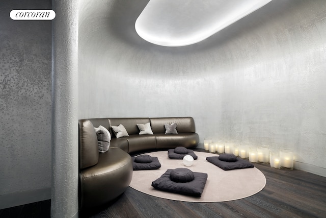 living area featuring wood finished floors