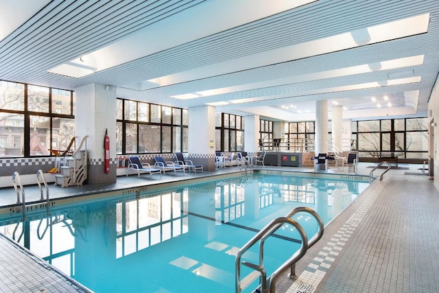 view of swimming pool with an outdoor living space