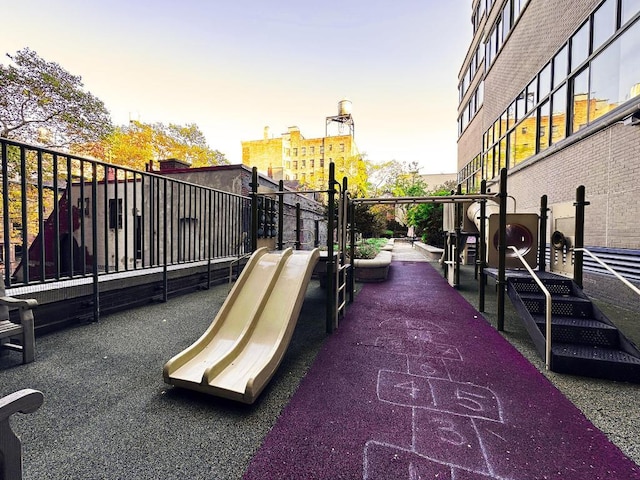 view of playground at dusk