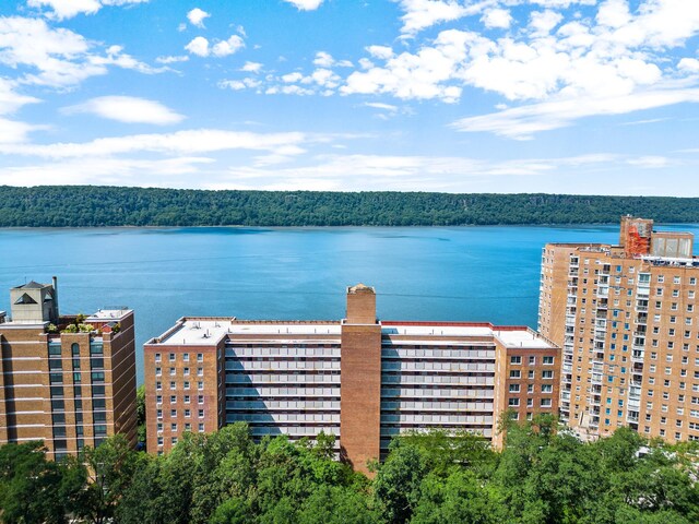 exterior space featuring a water view