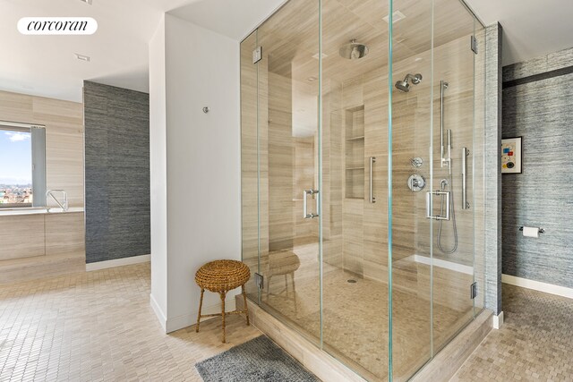 425 E 58th St Unit 36Ab, New York City, NY 10022 - full bath featuring a shower stall and baseboards
