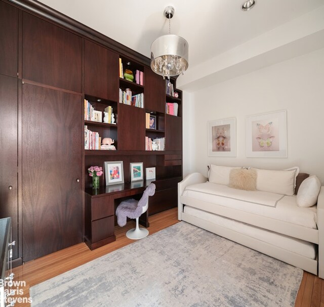 office featuring light wood-type flooring