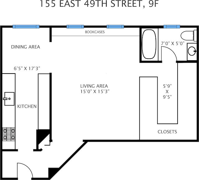 155 E 49th St Unit 9F, New York City, NY 10017 - view of layout