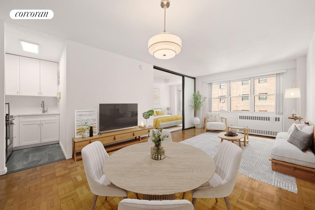 dining room featuring radiator and visible vents