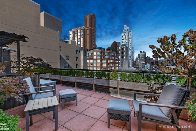 215 E 79th St Unit 6F, New York City, NY 10075 - view of patio / terrace featuring a view of skyline