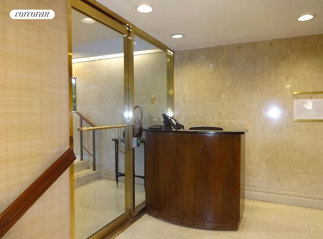175 Willoughby St Unit 7N, New York City, NY 11201 - bathroom featuring recessed lighting and tile patterned floors