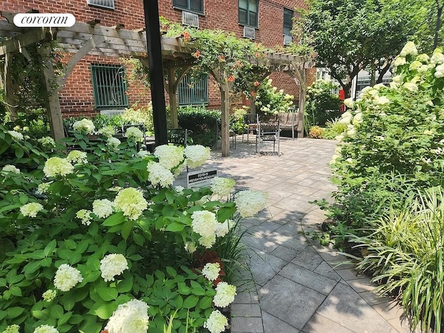 view of patio / terrace featuring a pergola