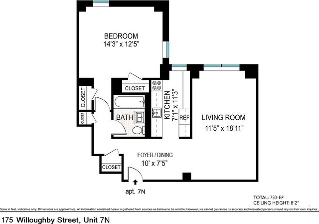 175 Willoughby St Unit 7N, New York City, NY 11201 - property floor plan