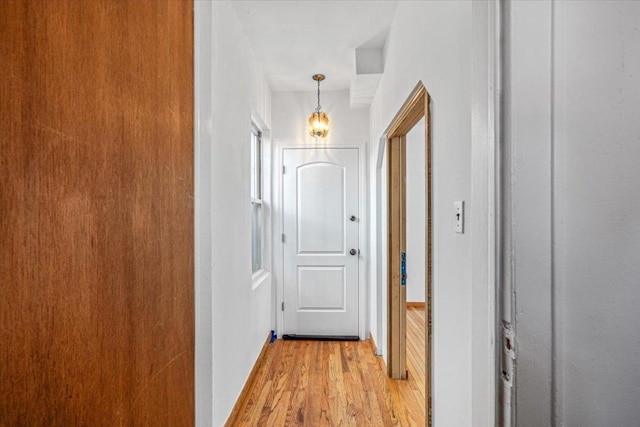 hall featuring light hardwood / wood-style flooring