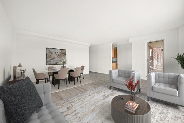 living room featuring hardwood / wood-style flooring