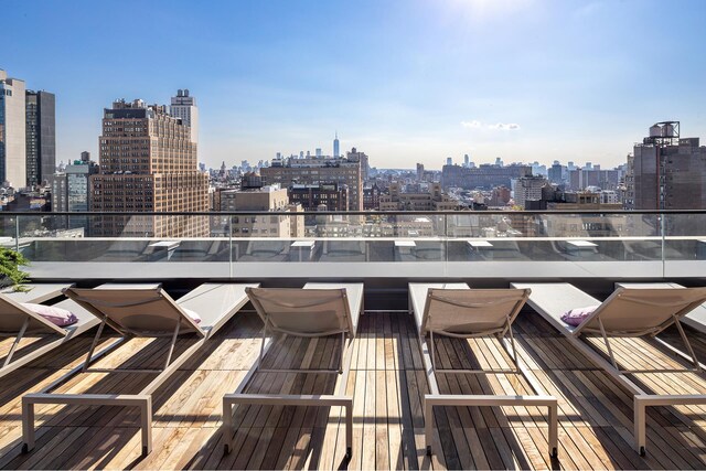 exterior space with a city view