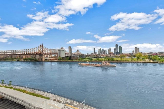 water view with a view of city