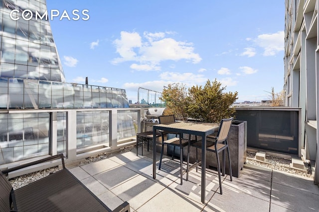 balcony with a patio area