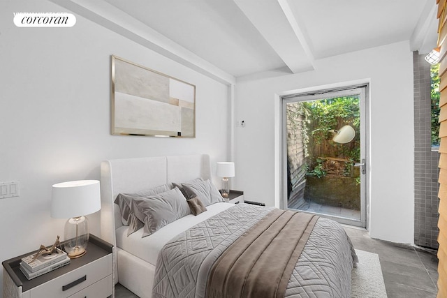 bedroom with access to outside