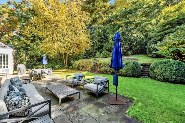 view of patio / terrace with an outdoor hangout area